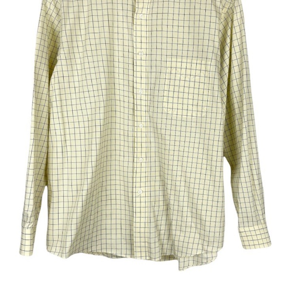 Club Room Charter Club Long Sleeved Button Down Windowpane Neck Size 16 1/2 - Picture 3 of 7